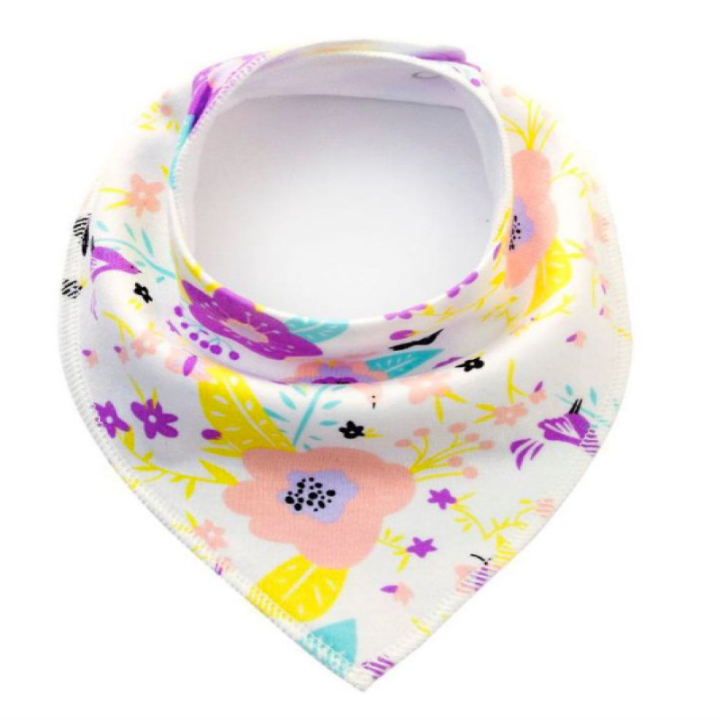 SET 1 Girls 5 Baby Bibs Bandana Handkerchief for Infant Drooling Teething Super Absorbent Bibs Age 0-24M